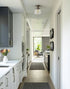 Modern Semi Flush Ceiling Light, Schoolhouse Clear Glass